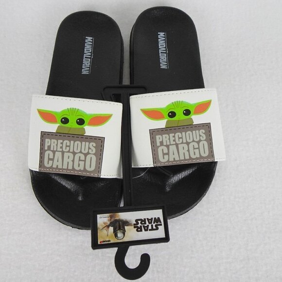 Star Wars Mandalorian Shoe Slides Sandals Slip On Kids Size 1 Pool Beach - Picture 1 of 8